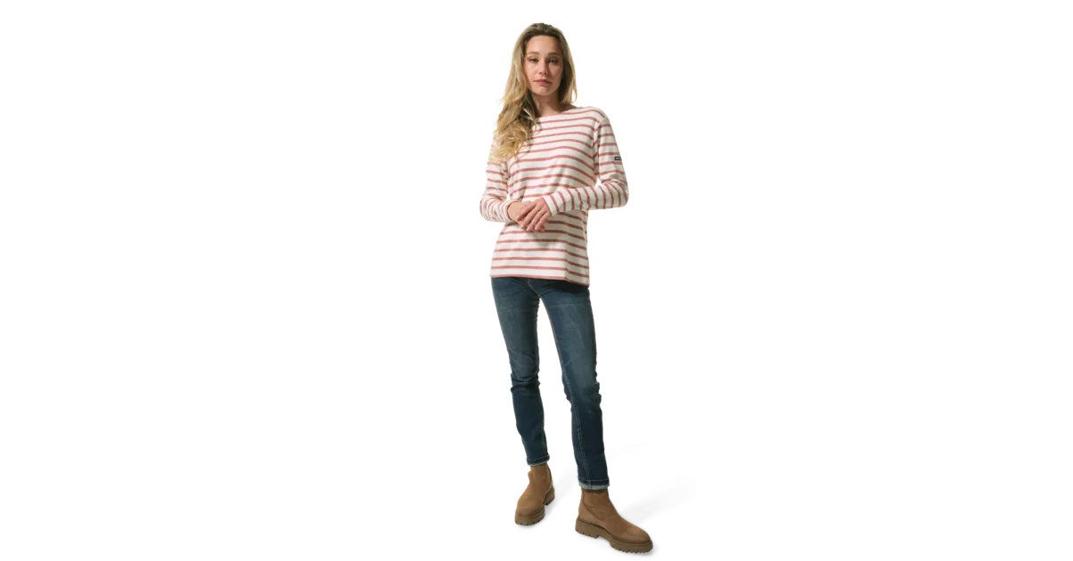 Marinière en coton femme manches longues et col bateau CORDAGE FITTÉ