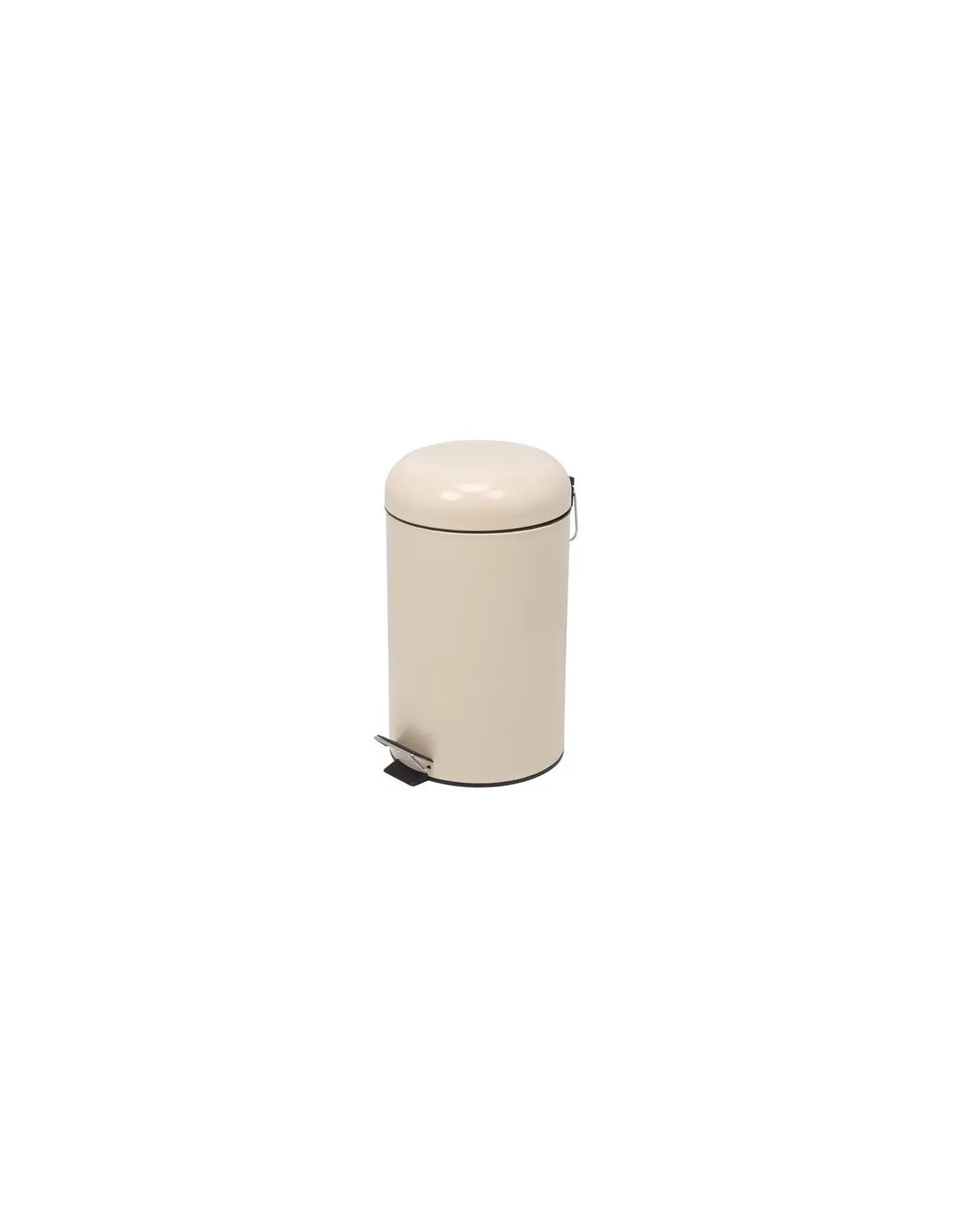 Poubelle à pédale métal - rond - 12 l - crème - - VELLhp100103PEREL 